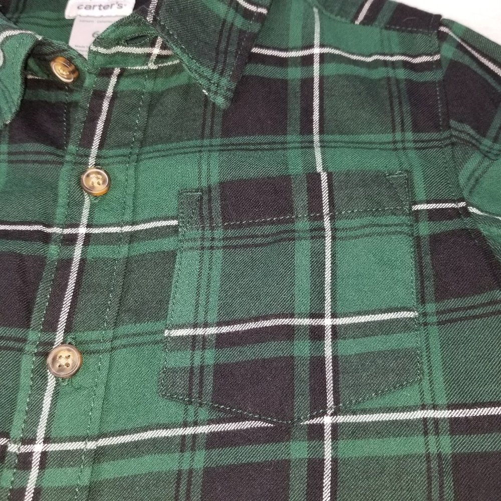 CARTER'S Button Front Shirt Boys Clothes Cotton - Picture 8 of 14